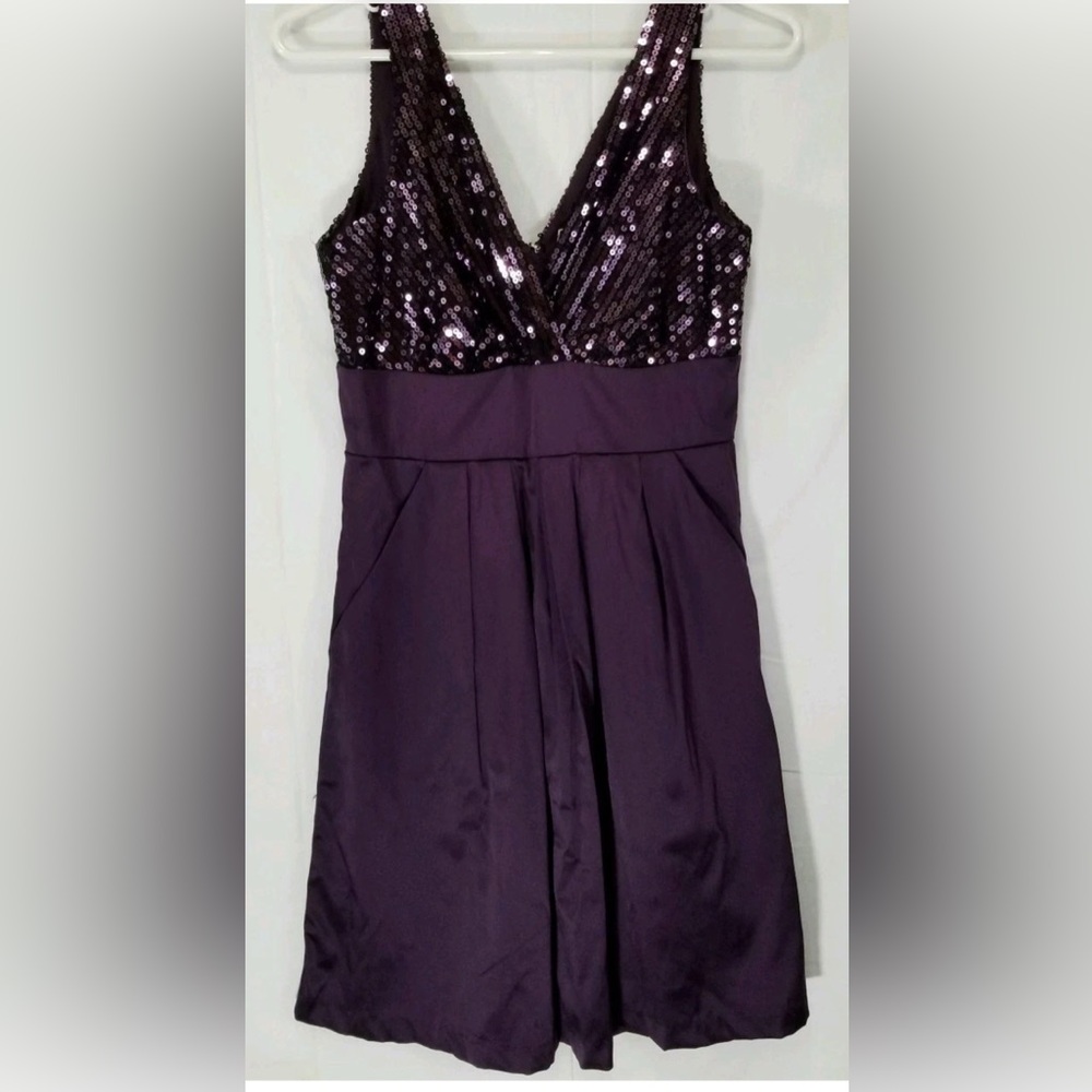 Elegant Purple Sequin Mini Dress